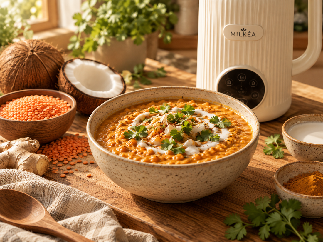 Soupe de lentilles corail au lait de coco