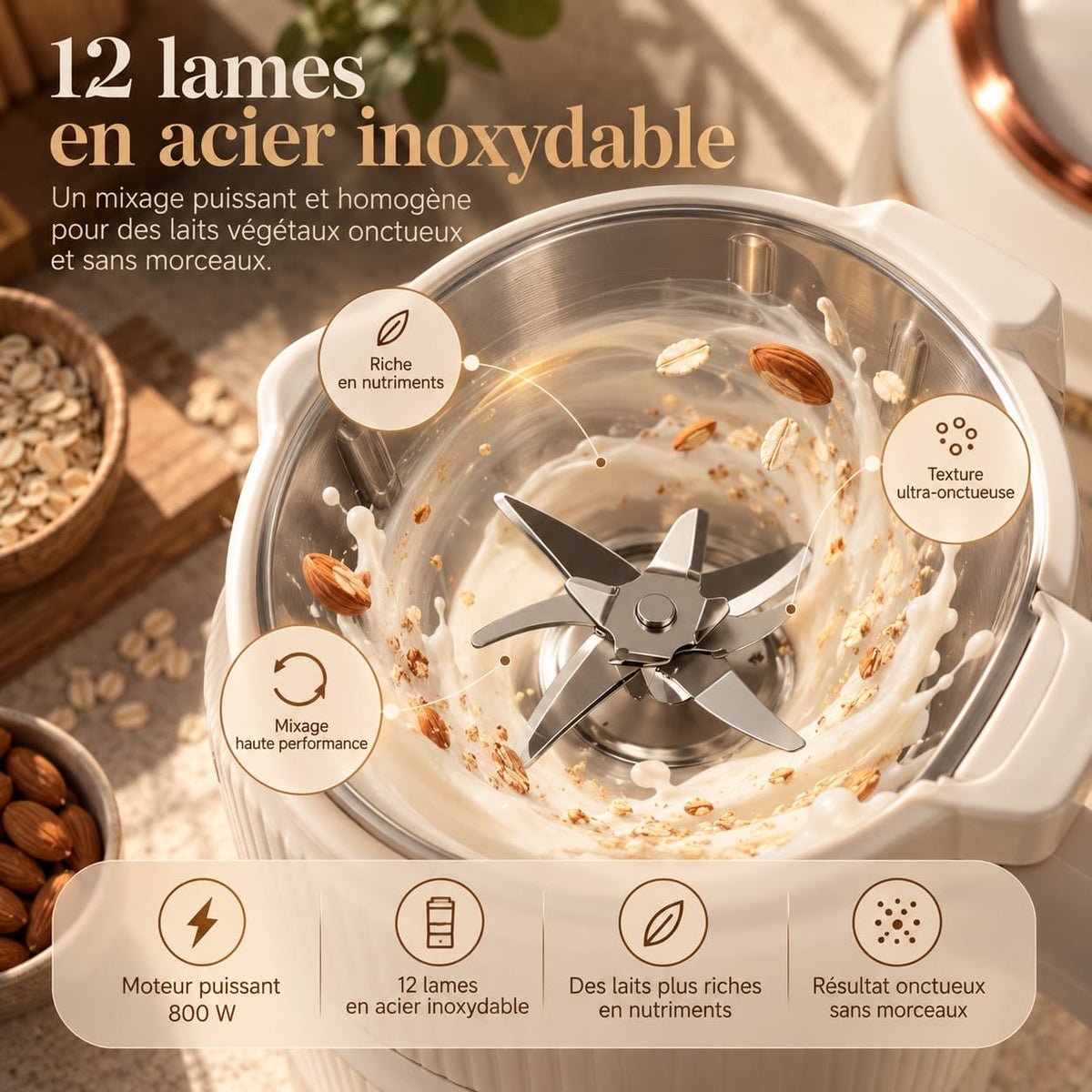 Machine Milkéa : 9 programmes pour laits, soupes et smoothies